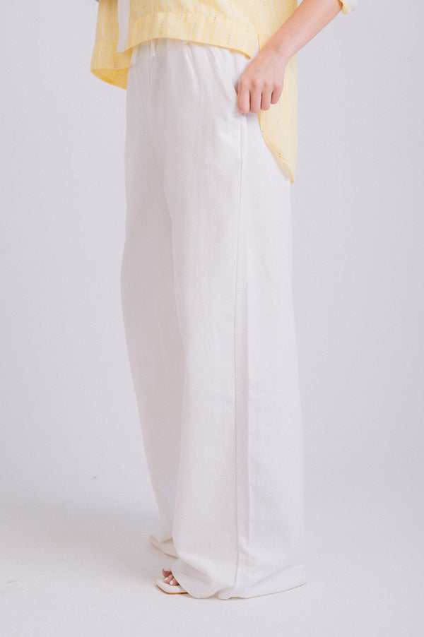 Pure Linen Pants — White