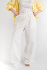 Pure Linen Pants — White