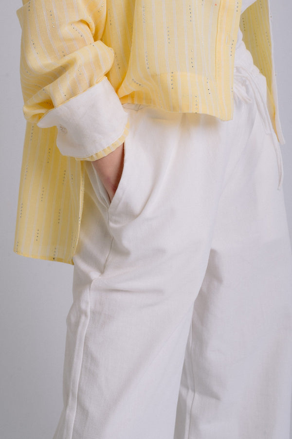 Pure Linen Pants — White